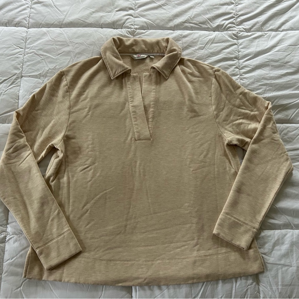 Tan Long Sleeve Polo Shirt